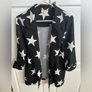 Black and white stars blazer
